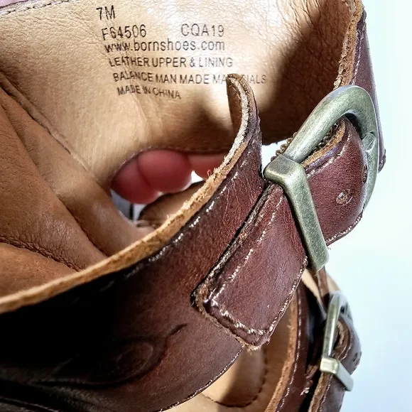 Born sandals leather hand crafted footwear size 7