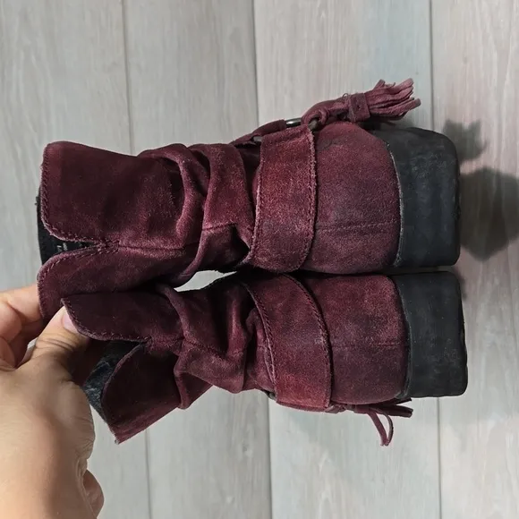 Born Women Ankle Leather Heels Shoes sz 9.5M