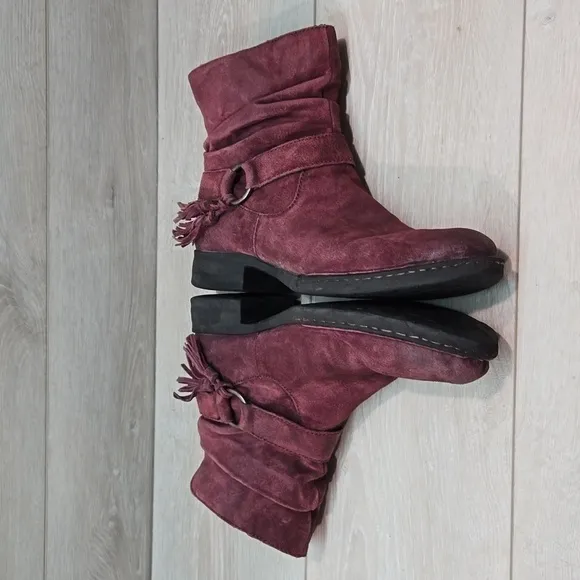 Born Women Ankle Leather Heels Shoes sz 9.5M