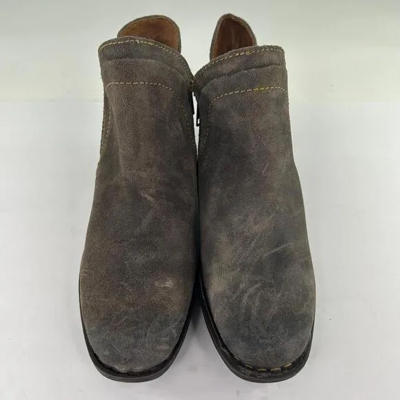 Born Womens Malta II Ankle Boots US 8 Double Zip Olive Leather Booties