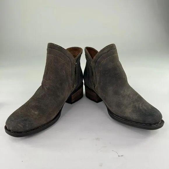 Born Womens Malta II Ankle Boots US 8 Double Zip Olive Leather Booties