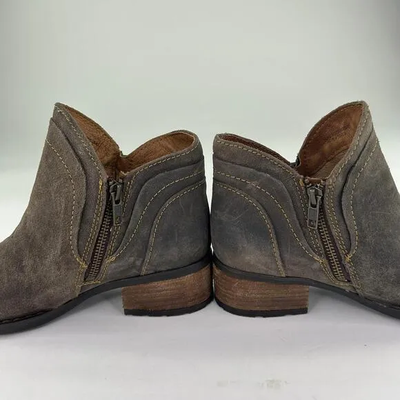 Born Womens Malta II Ankle Boots US 8 Double Zip Olive Leather Booties