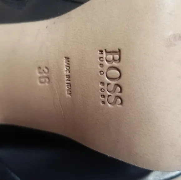 Boss black leather ankle boots