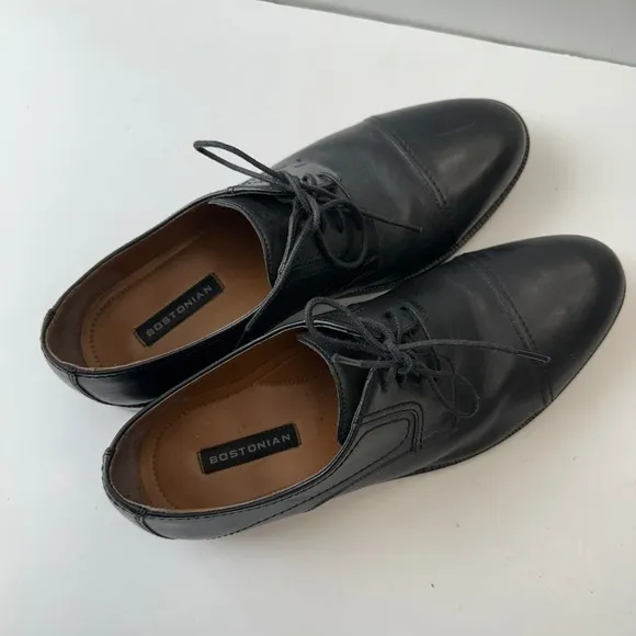 Bostonian Leather Cap Toe Oxford Dress Shoes Classic Black Shoes Mens‎ 10M