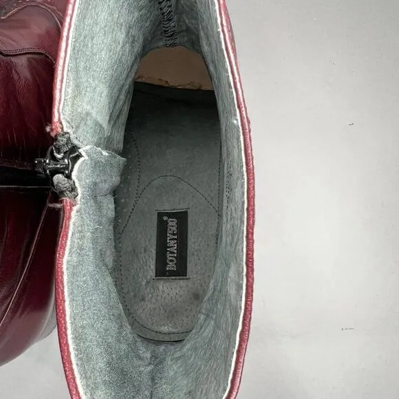 Botany 500 Men's Size 12 Burgundy Leather Ankle Boots