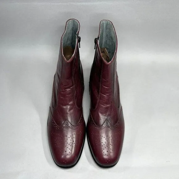 Botany 500 Men's Size 12 Burgundy Leather Ankle Boots