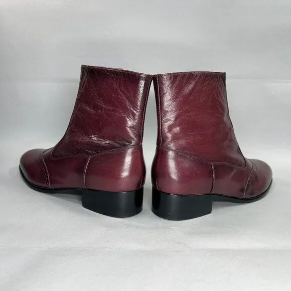 Botany 500 Men's Size 12 Burgundy Leather Ankle Boots