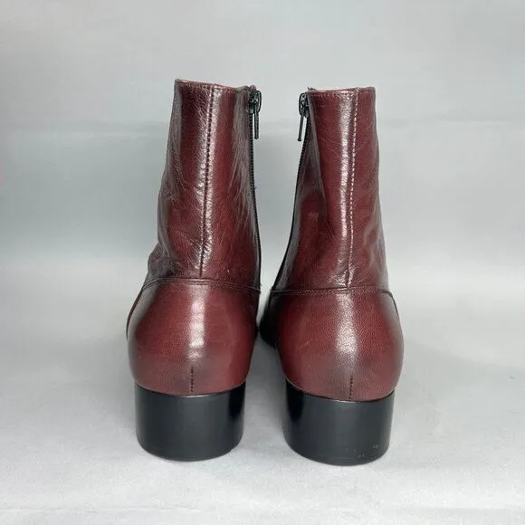 Botany 500 Men's Size 12 Burgundy Leather Ankle Boots