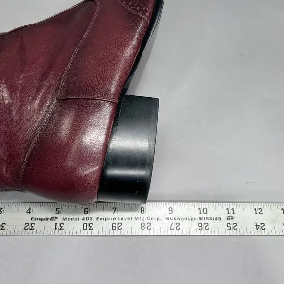 Botany 500 Men's Size 12 Burgundy Leather Ankle Boots