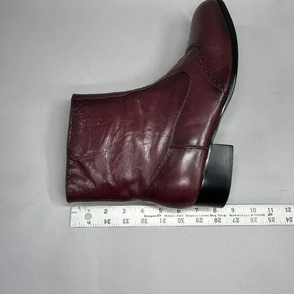 Botany 500 Men's Size 12 Burgundy Leather Ankle Boots