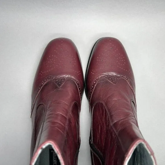 Botany 500 Men's Size 12 Burgundy Leather Ankle Boots