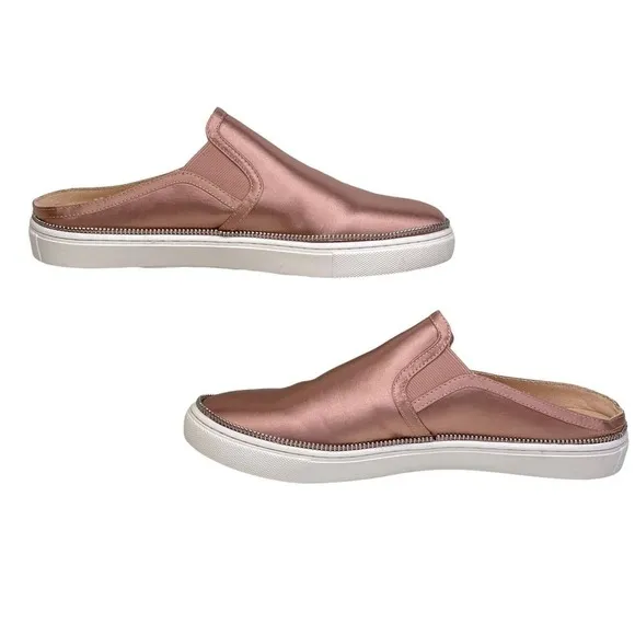 Botkier Womens Hayden Pink Round Toe Comfort Slip On Mule Zip Detail Shoe Sz 8 M