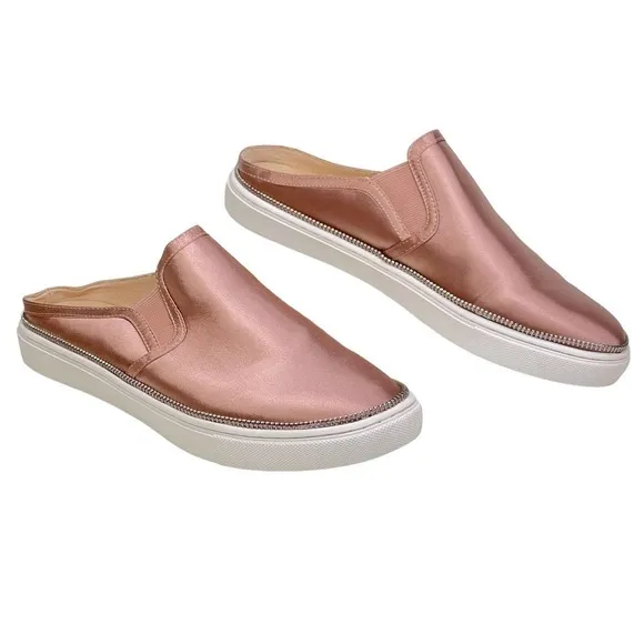 Botkier Womens Hayden Pink Round Toe Comfort Slip On Mule Zip Detail Shoe Sz 8 M