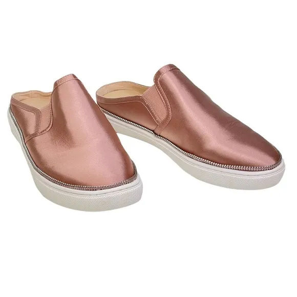 Botkier Womens Hayden Pink Round Toe Comfort Slip On Mule Zip Detail Shoe Sz 8 M