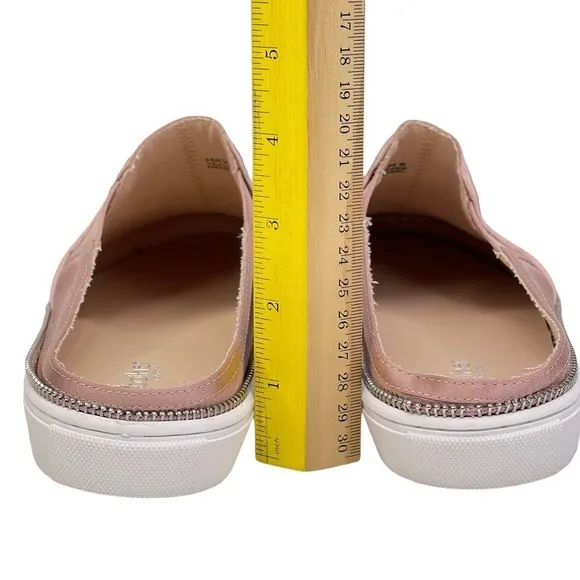 Botkier Womens Hayden Pink Round Toe Comfort Slip On Mule Zip Detail Shoe Sz 8 M