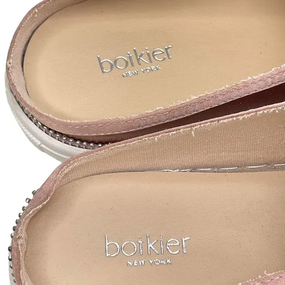 Botkier Womens Hayden Pink Round Toe Comfort Slip On Mule Zip Detail Shoe Sz 8 M