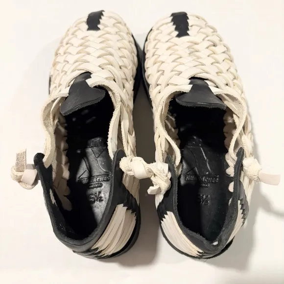 Brand X Huaraches Black White Boot V3 Slip On Leather Shoes, UK 5.5 (US 7.5)