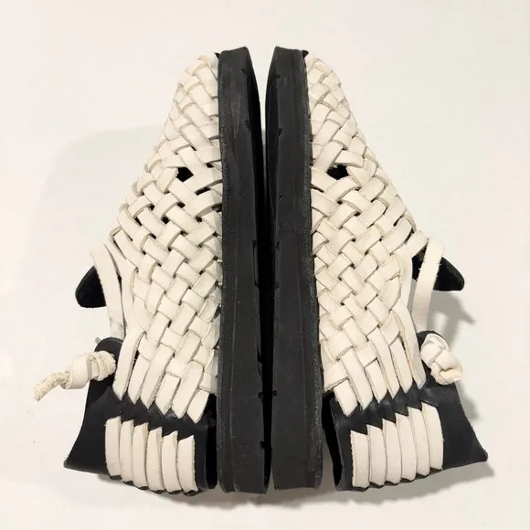 Brand X Huaraches Black White Boot V3 Slip On Leather Shoes, UK 5.5 (US 7.5)
