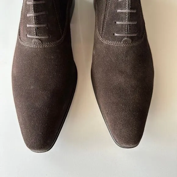 Brett &amp; Sons NWOB Handmade Agustin Derby Chocolate Suede Shoes EU 41 US 8