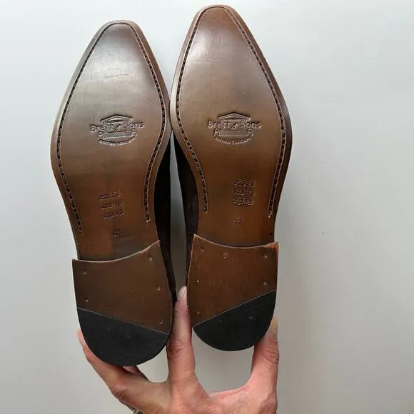 Brett &amp; Sons NWOB Handmade Agustin Derby Chocolate Suede Shoes EU 41 US 8