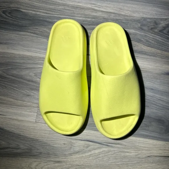 Bright Yellow Yeezy Slide Sandals glow green mens