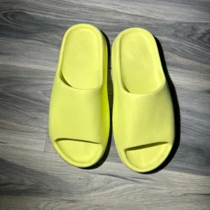 Bright Yellow Yeezy Slide Sandals glow green mens