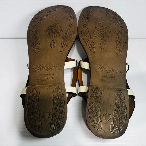 Brighton Aiden Knot Rope Women's White Sandals Size 9