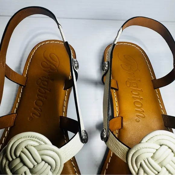 Brighton Aiden Knot Rope Women's White Sandals Size 9