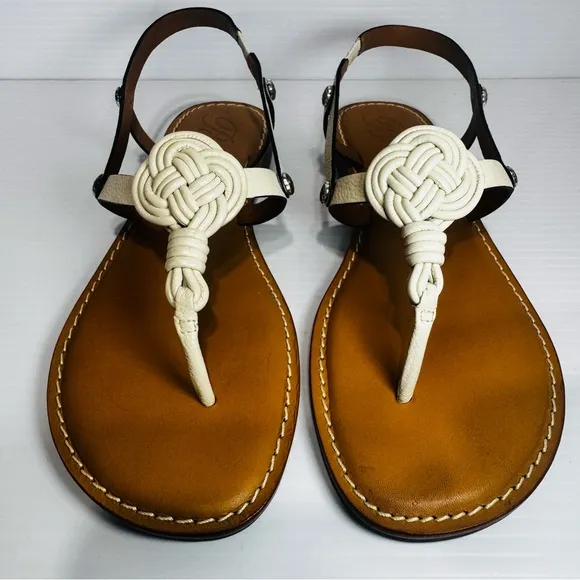 Brighton Aiden Knot Rope Women's White Sandals Size 9