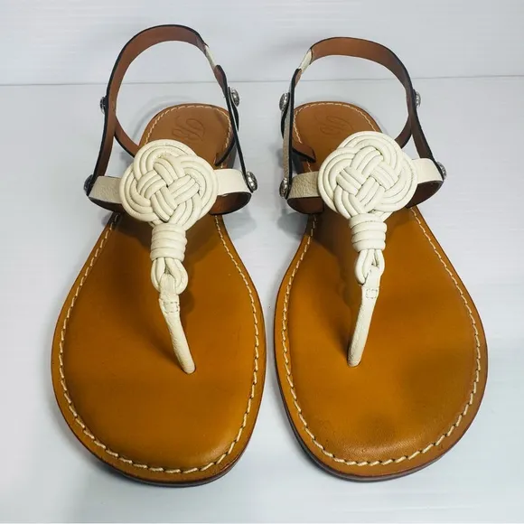 Brighton Aiden Knot Rope Women's White Sandals Size 9