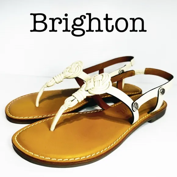 Brighton Aiden Knot Rope Women's White Sandals Size 9