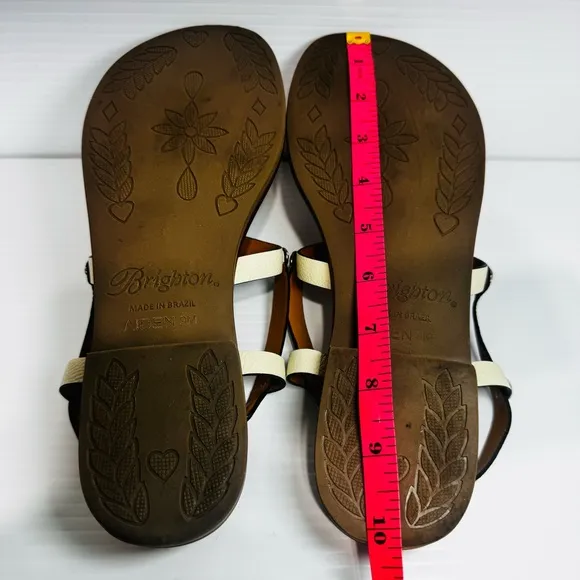 Brighton Aiden Knot Rope Women's White Sandals Size 9