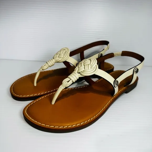 Brighton Aiden Knot Rope Women's White Sandals Size 9