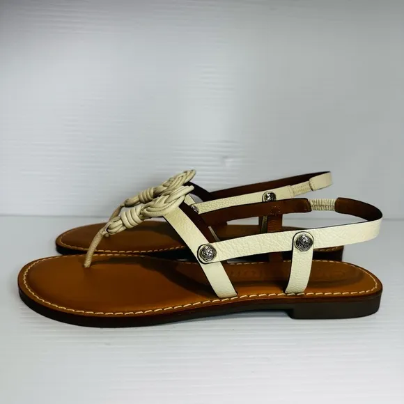 Brighton Aiden Knot Rope Women's White Sandals Size 9