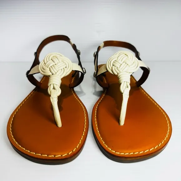 Brighton Aiden Knot Rope Women's White Sandals Size 9
