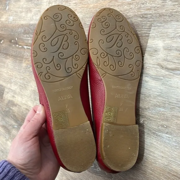 Brighton Aleta Flats in Lipstick Red Womens Size 7 Loafers Ballet Flats Slip On
