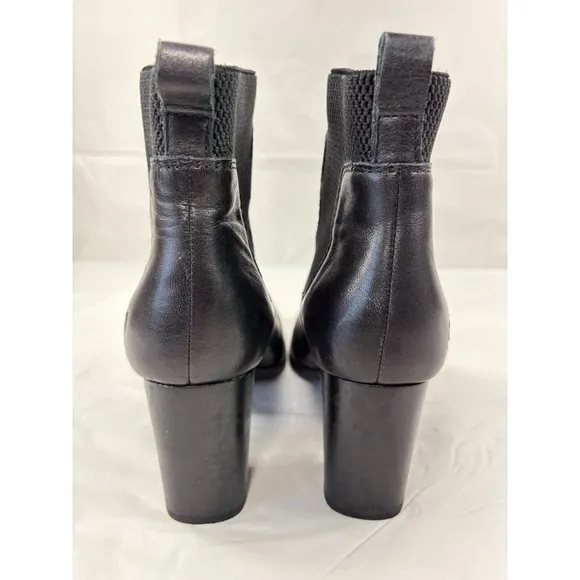Børn Donella Black Leather Heeled Ankle Boots Women's Size 6M
