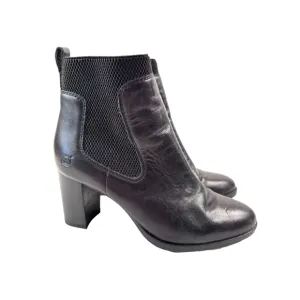 Børn Donella Black Leather Heeled Ankle Boots Women's Size 6M