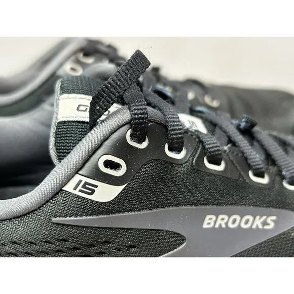 Brooks Ghost 15 GTX Mens Size 9.5D Black Athletic Running Shoes