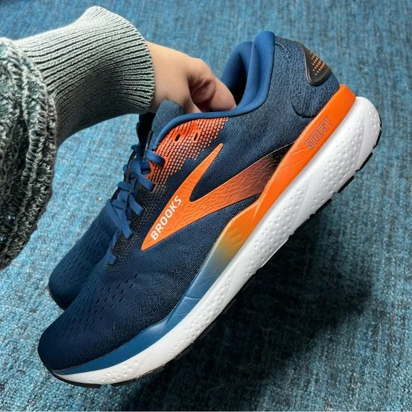 Brooks Ghost 16 Running Shoes in Blue Opal Orange