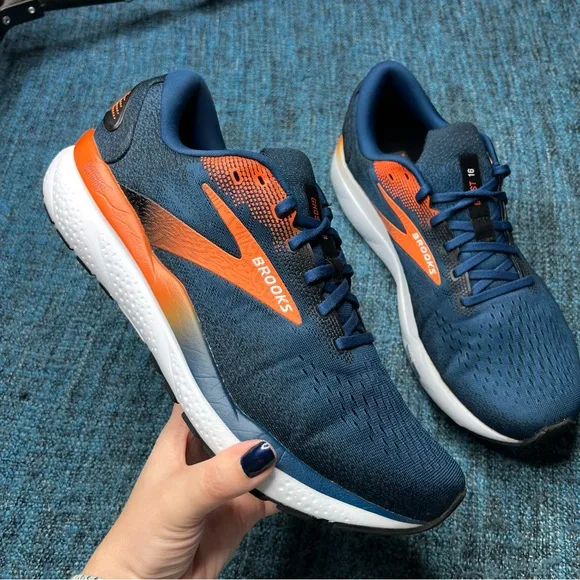 Brooks Ghost 16 Running Shoes in Blue Opal Orange
