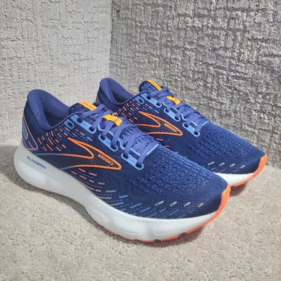 Brooks Glycerin 20 Men's Size 9D Blue Orange Running Sneaker Shoes 1103821D444