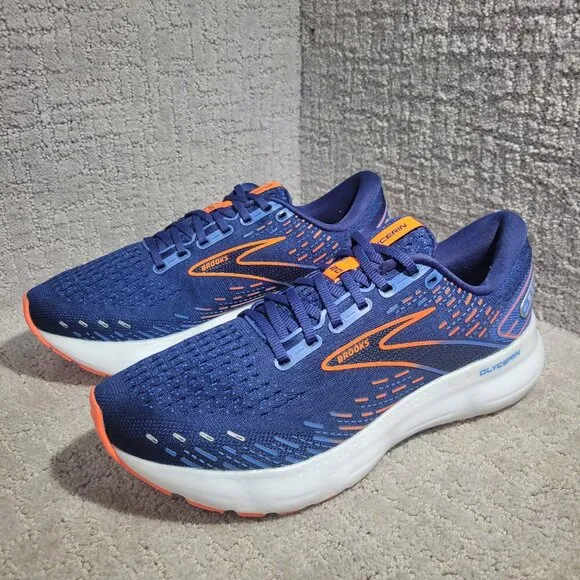 Brooks Glycerin 20 Men's Size 9D Blue Orange Running Sneaker Shoes 1103821D444