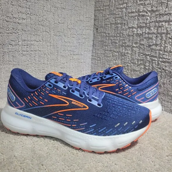 Brooks Glycerin 20 Men's Size 9D Blue Orange Running Sneaker Shoes 1103821D444