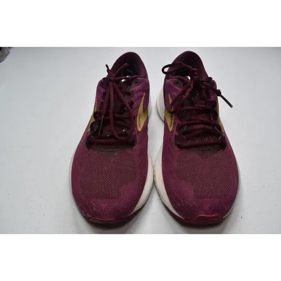Brooks Launch 6 Running Shoes Burgundy Gold Athletic Shoe Womens Size 8