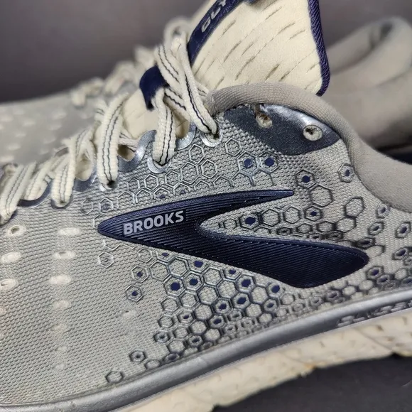 Brooks Men's Glycerin 17 Grey Navy Sneakers Running Shoes Size 10.5 Medium