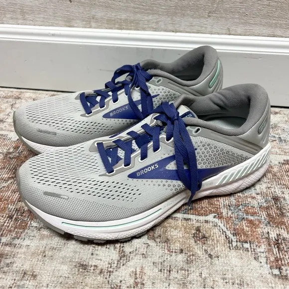Brooks Womens Adrenaline GTS 22 Gray Running Shoes Sneaker Sz 9.5 M 1203531B045