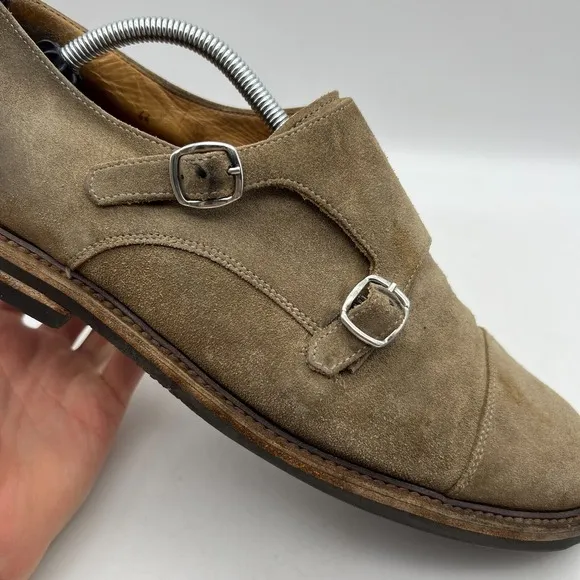 Brunello Cucinelli Made in Italy Mocha Suede Double Monk Shoes 44