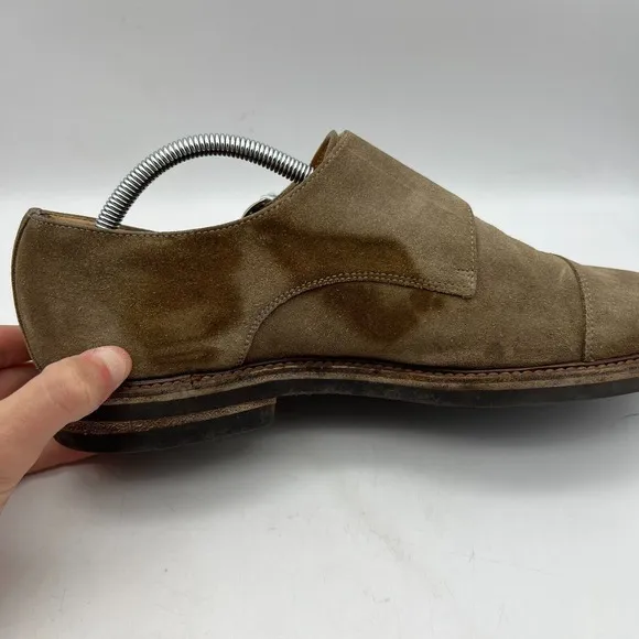 Brunello Cucinelli Made in Italy Mocha Suede Double Monk Shoes 44