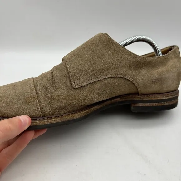 Brunello Cucinelli Made in Italy Mocha Suede Double Monk Shoes 44